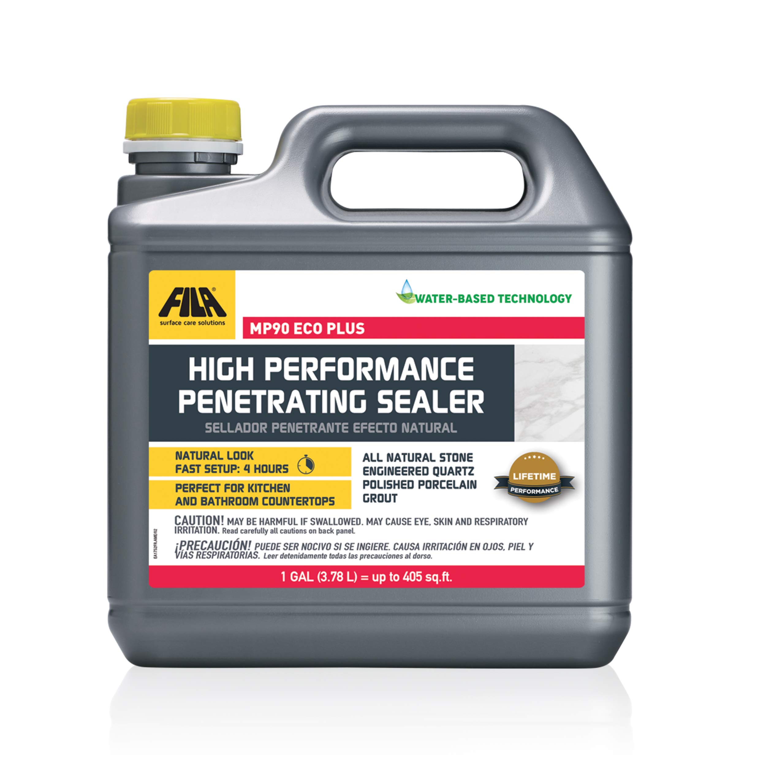 FILA MP90 ECO Plus High Performance Penetrating Sealer - 1 Gallon Concrete & Masonry Waterproofing Solution for Driveways, Patios & Basements