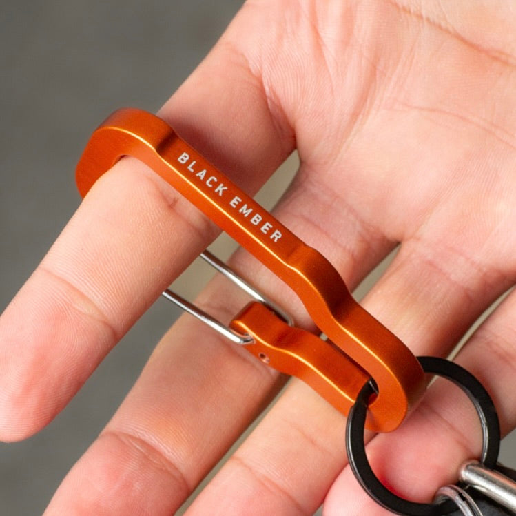 Black Ember Micro Biner - Premium Carabiner Keychain for Everyday Carry (EDC), Travel & Outdoor Adventures - Compact, Durable & Lightweight Key Holder for Keys, Tools & Accessories