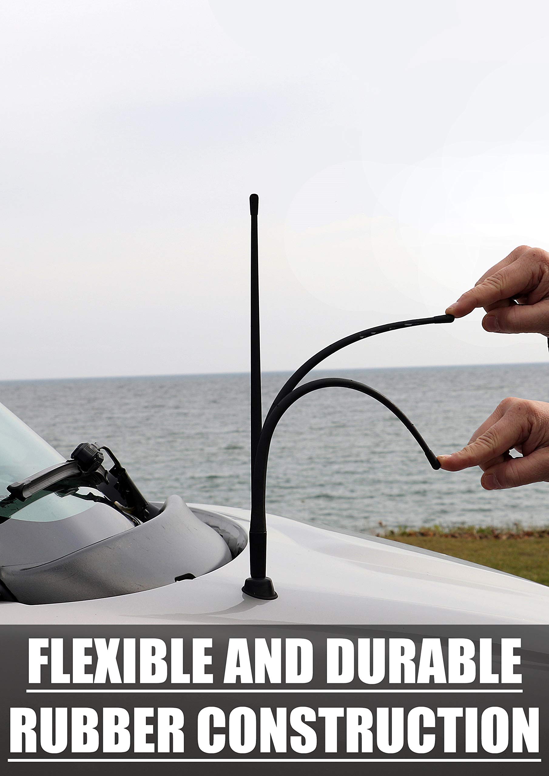 13 Inch All-Terrain Flexible Rubber Antenna for GMC Sierra 1500 (2006-2025) - Spring Steel Core, Durable Off-Road Vehicle Accessory - Perfect for Truck Camping, Overlanding & Outdoor Adventures