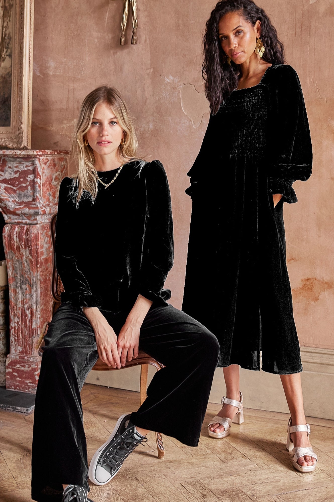Victoria Velvet Top for Women - Soft & Elegant Black Blouse for Party, Dinner & Date Night