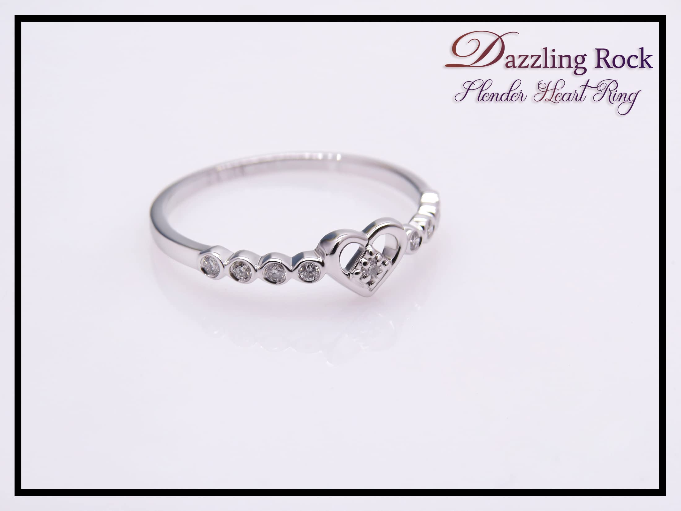 Dazzlingrock Collection 10K White Gold Women's Round Diamond Heart Ring 1/10 CTW - Elegant Jewelry for Valentine's Day, Anniversary & Special Occasions