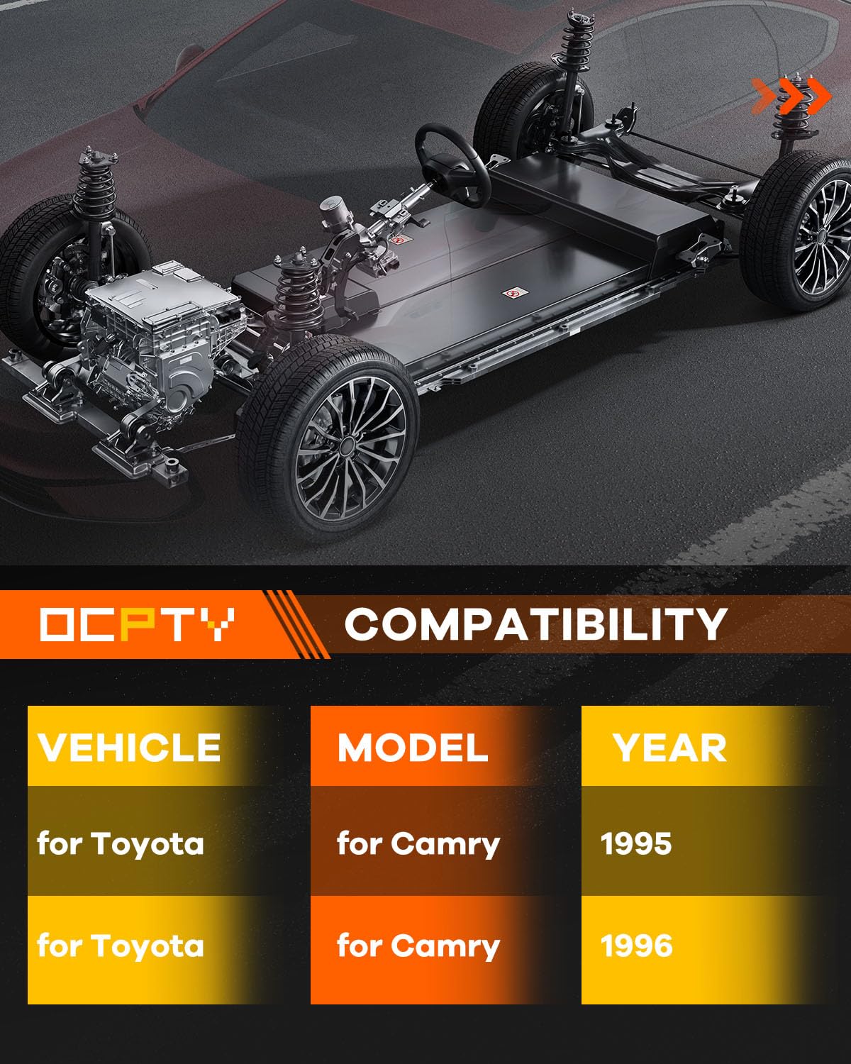 OCPTY Complete Strut Assembly with Shocks - Replacement for 1995-1996 Toyota Camry (Fits Models 171958, 171957, 171980, 171979) - Perfect for Smooth Ride & Suspension Repair | Front & Rear Strut Replacement for Daily Commuting & Road Trips
