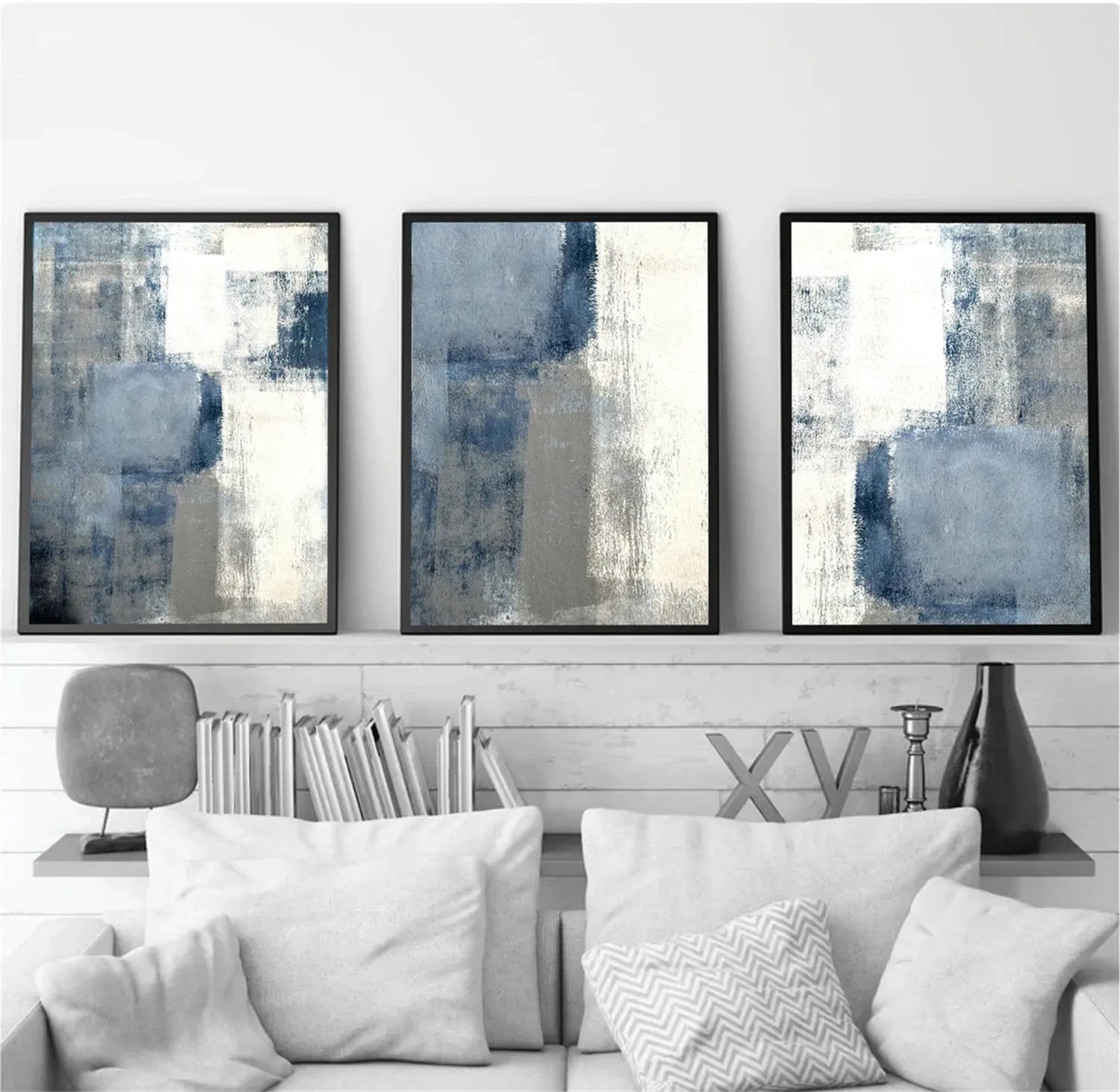 Abstract Tranquility Set of 3 Wall Art Prints - Modern Minimalist Home Decor for Living Room, Bedroom & Office - #WS178