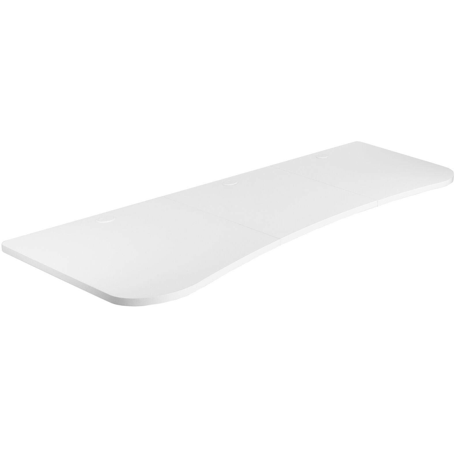 Adjustable White Table Top for Standing Desk | 3-Section Computer & Gaming Desk with Organizer | Perfect for Home Office, Small Workspaces & Laptop Use