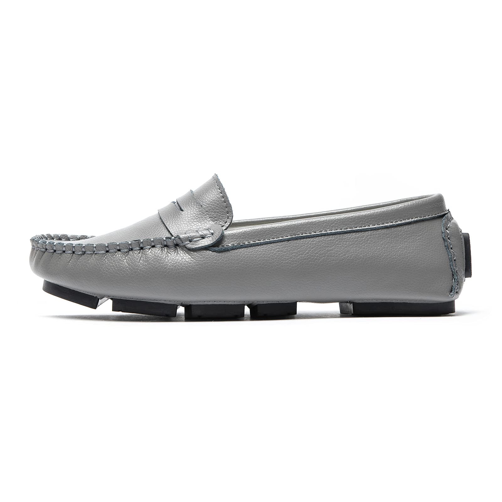 Women's Leather Penny Loafers - Slip-On Classic Casual Driving Flats Shoes for Work, Office & Everyday Wear