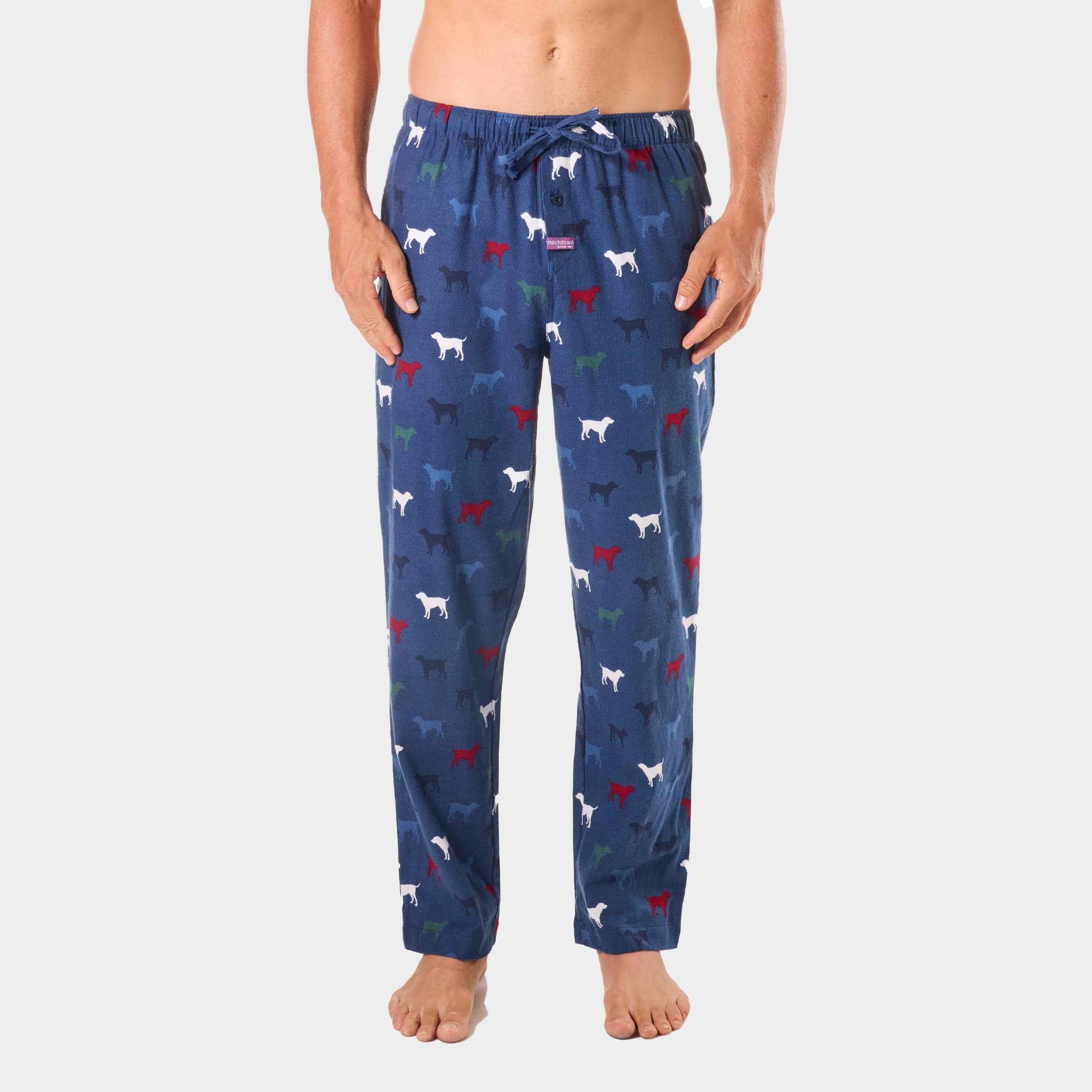 Men's Cotton Flannel Sleep Pants - Soft & Comfortable Lounge Pajama Bottoms for Relaxing at Home - Blue Plaid Winter Pajama Pants for Sleeping, Lounging & Casual Wear