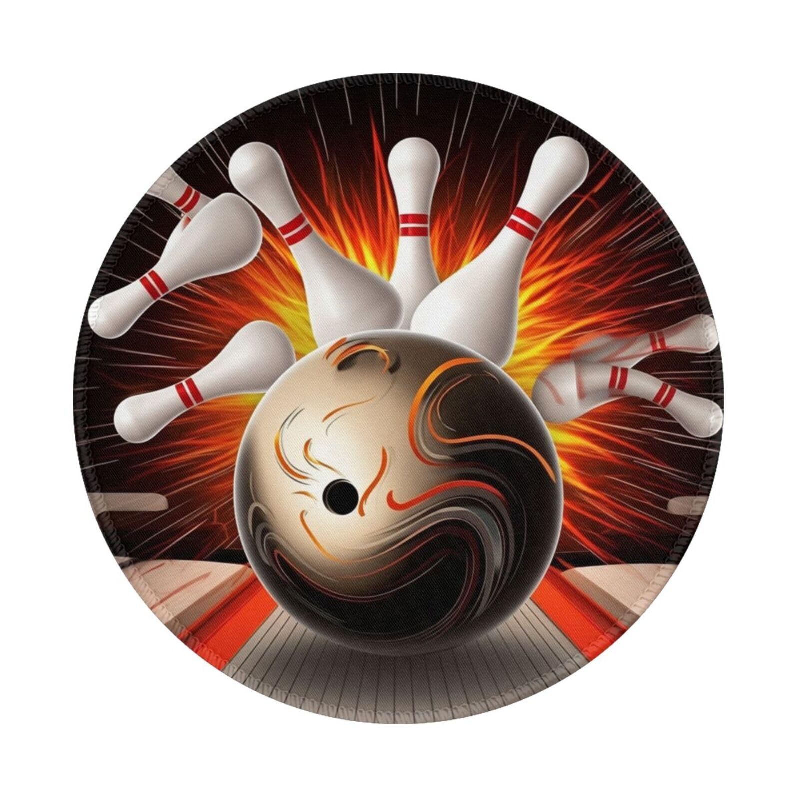 Vintage Sport Bowling Ball Design Mouse Pad - Non-Slip Rubber Base, Waterproof Gaming & Office Desk Mat for PC/Laptop - Perfect for Gamers, Office Workers & Home Computer Use
