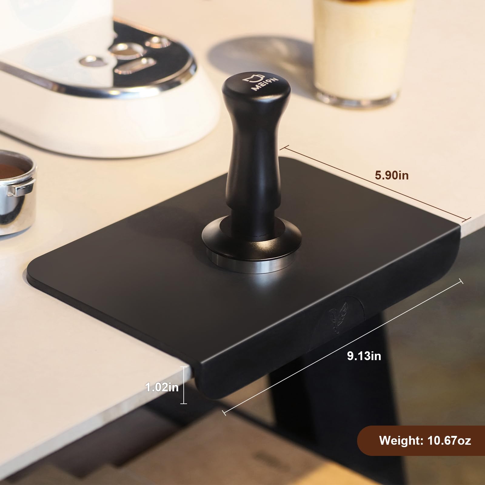 Premium MEION Espresso Tamping Mat - Food Grade Silicone Coffee Tamper Mat for Espresso Machines | Waterproof, Heat Resistant Espresso Accessory | Perfect for Home Baristas & Coffee Shops