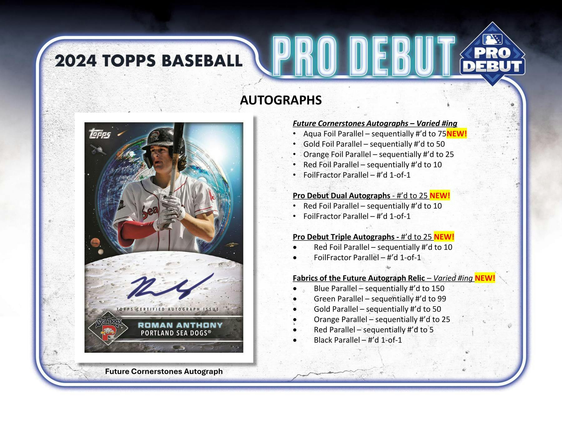 2024 Topps Pro Debut Baseball Hobby Jumbo Box - 24 Packs with Autograph & Relic Cards - Perfect for Collectors & Fantasy Baseball Fans (MLB Prospects Edition)