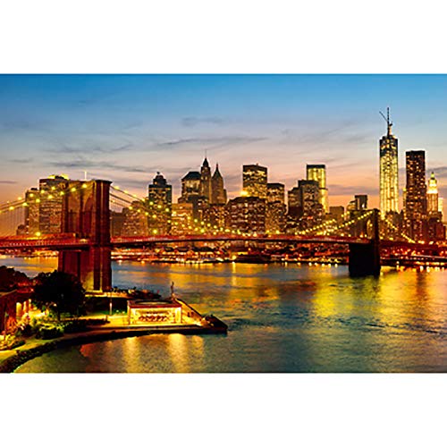 Premium Wooden Jigsaw Puzzles for Adults - Brooklyn Night Skyline, Famous Romantic City Scenery (500-6000 Pieces) - Stress Relief & Educational Toys for Kids & Adults - Perfect for Family Game Nights, Home Decor & Gift Giving