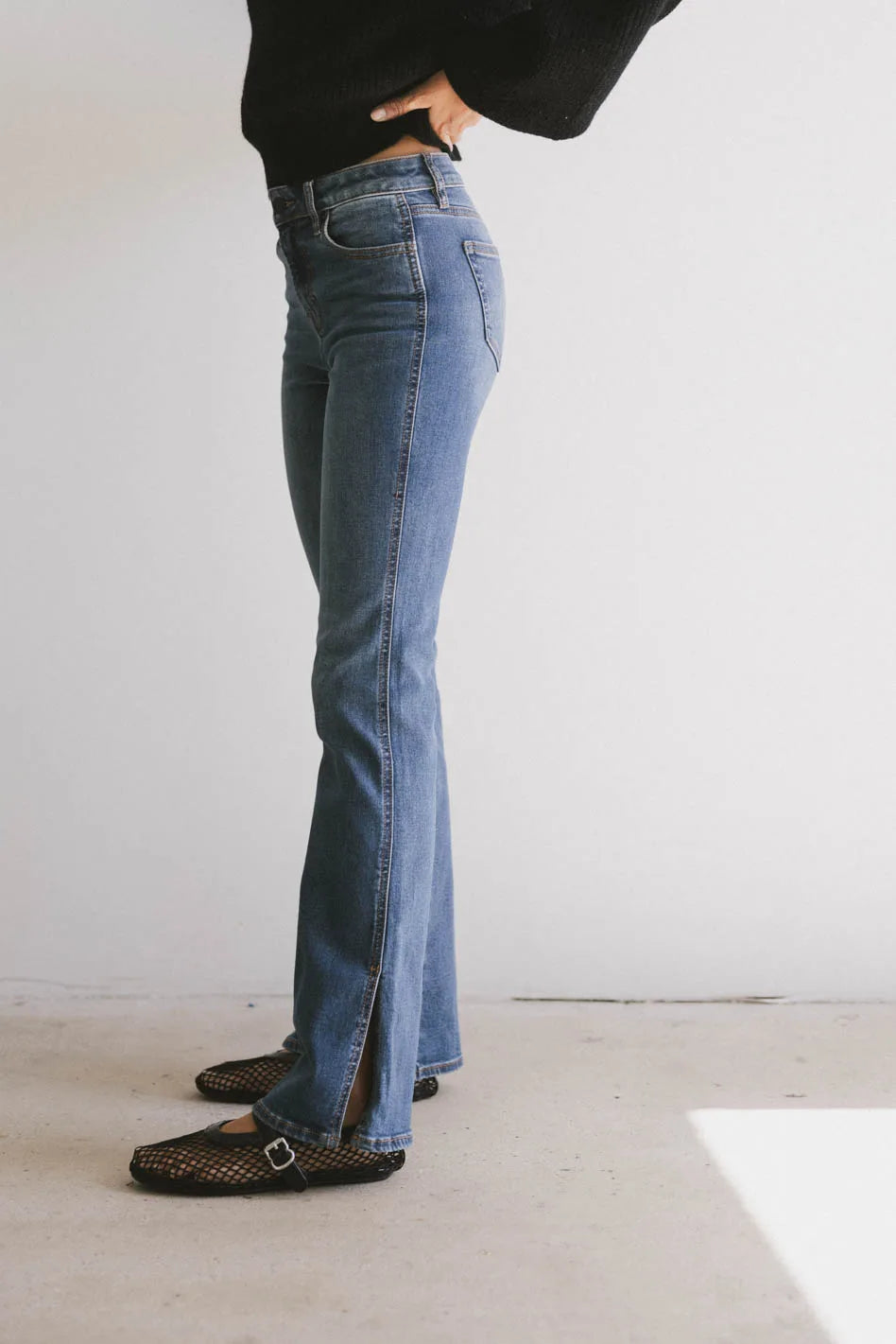 Nellie Cropped Bootcut Jeans for Women - High Waisted Stretch Denim Pants - Perfect for Casual Outfits & Date Nights
