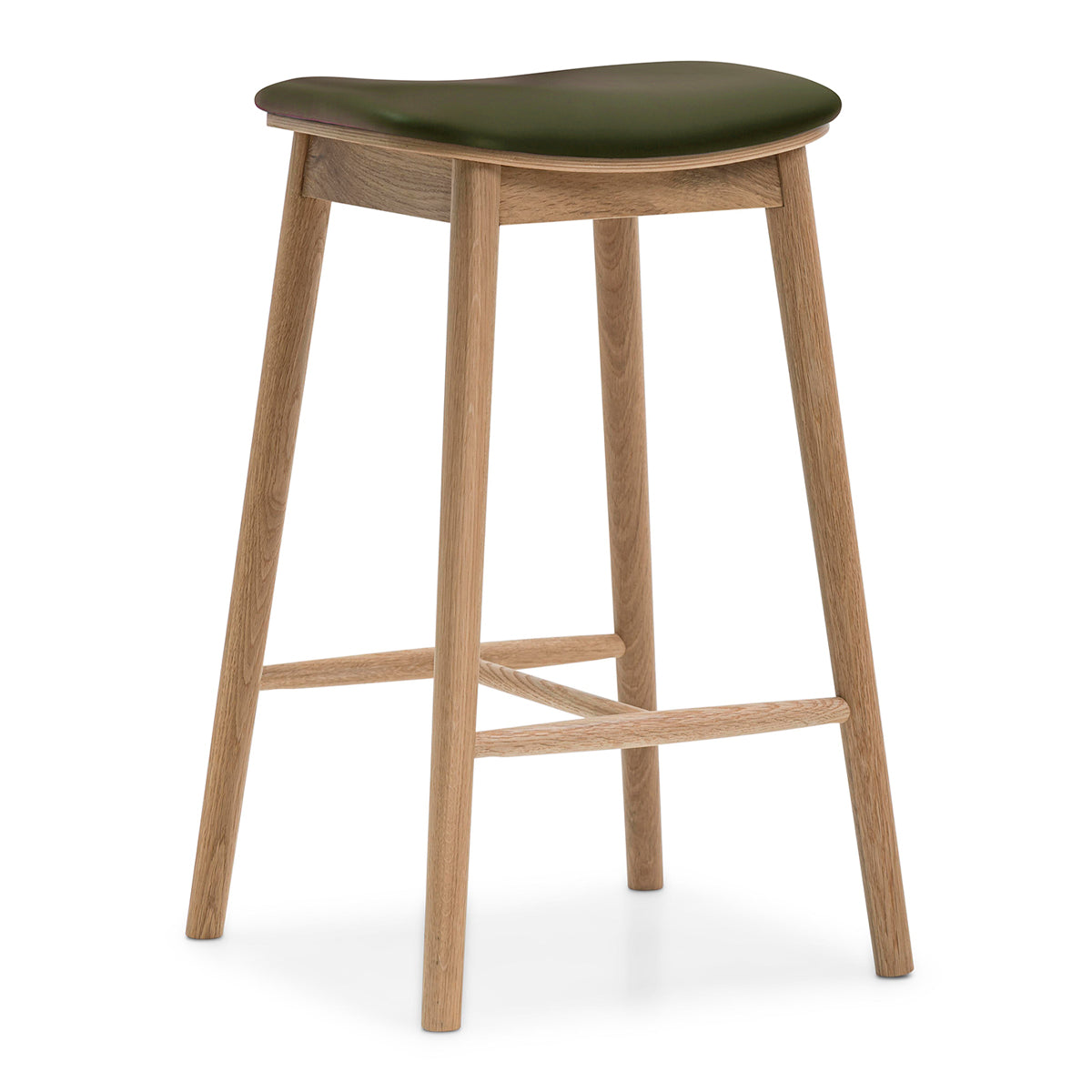 Premium Lando Leather Backless Bar Stool - Modern Counter Height Stool for Kitchen Island, Breakfast Nook & Home Bar - Comfortable PU Leather Seat with Chrome Metal Base