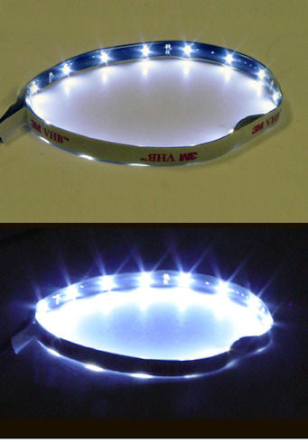 12V Waterproof White LED Strip Light - 12 Inch Flexible Light Bar for Cars, Boats, Home & Outdoor Decoration - Logisys LDS12WT
