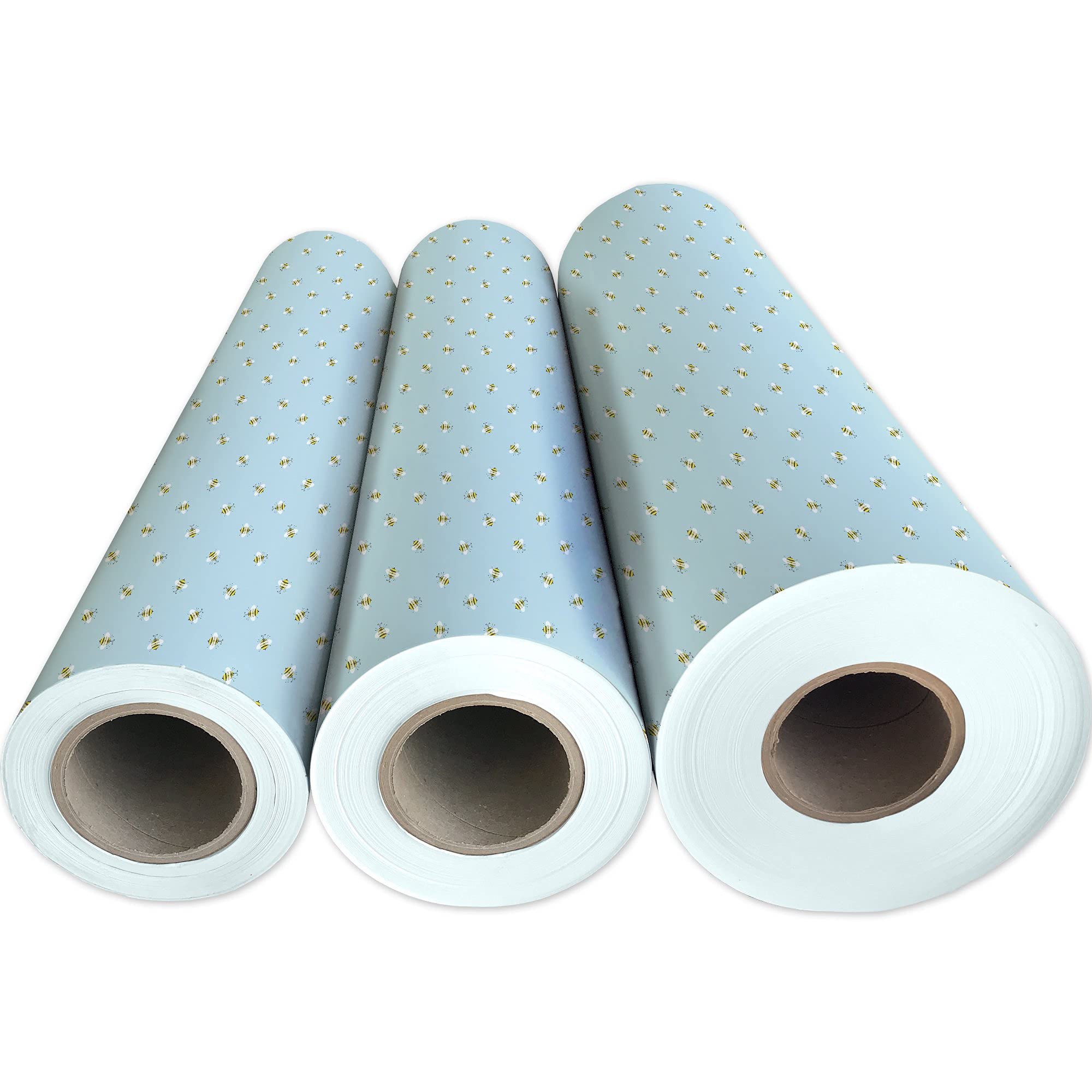JILLSON & ROBERTS Bulk Honey Bee Gift Wrapping Paper - 1/2 Ream (417 Feet x 24 Inches) - Eco-Friendly Holiday & Birthday Present Wrapping for Parties, Weddings, Baby Showers