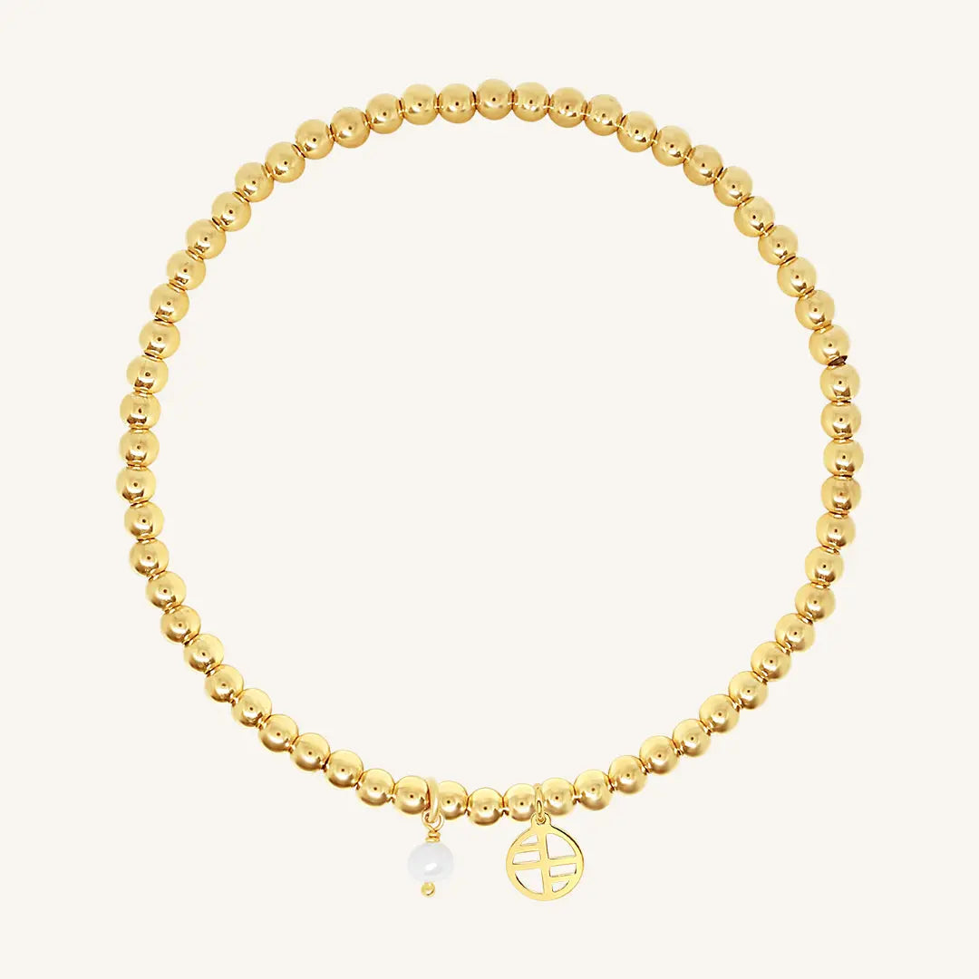 Pearl Staple Bracelet with Stone of Potential - Elegant Beaded Jewelry for Women, Gift for Her - Perfect for Weddings, Parties & Everyday Wear