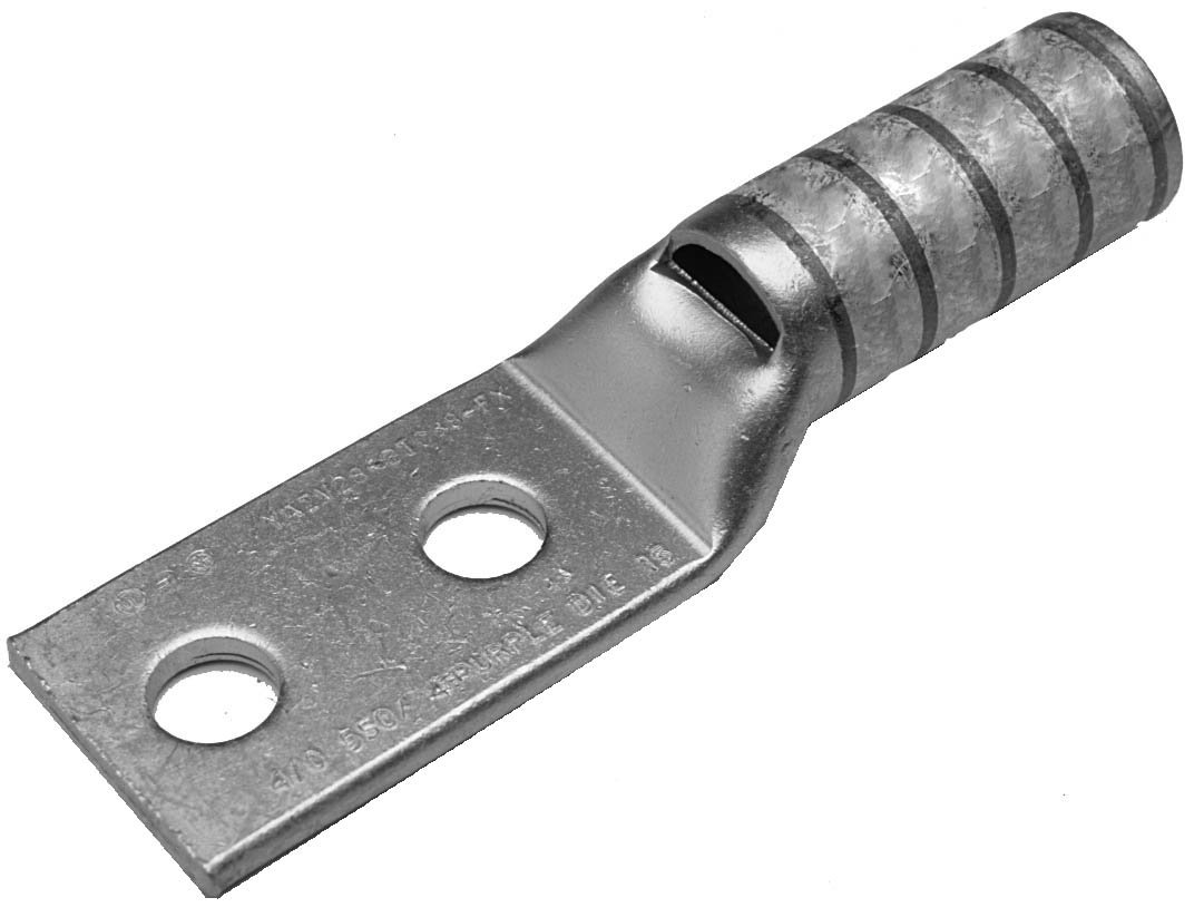 Burndy EA28 Versilug Terminal Connector - 4 AWG to 1/0 AWG Copper Lug, 1-1/16