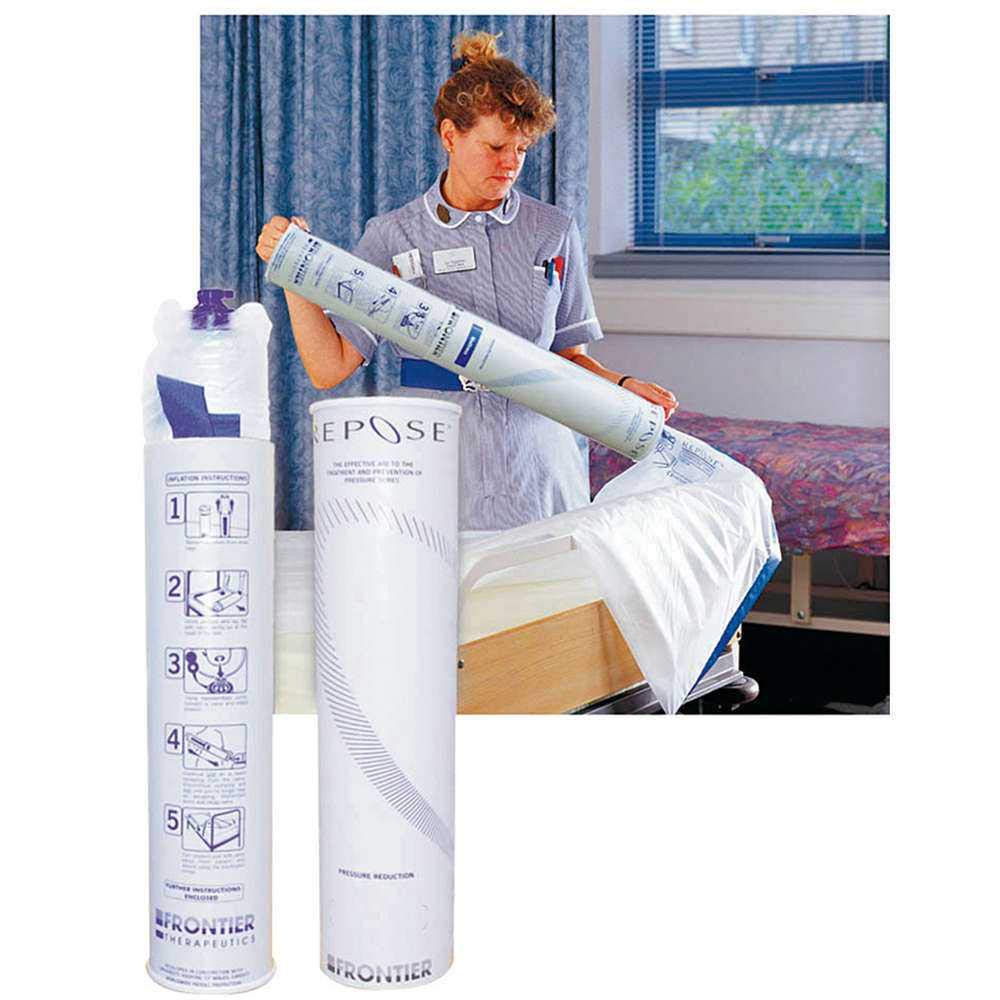 NRS Healthcare Repose Air Filled Mattress Overlay for Pressure Relief & Comfort - Ideal for Home Care, Hospitals & Elderly Pressure Sores Prevention