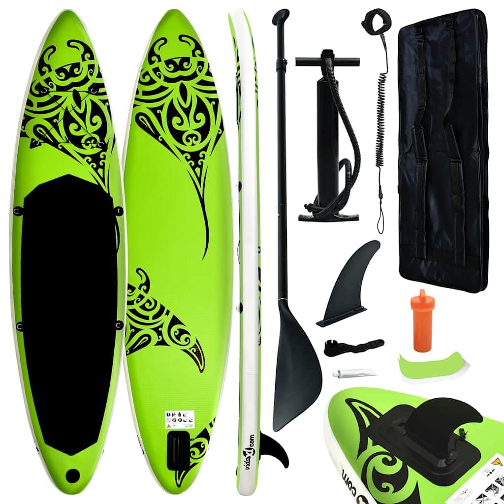 Premium Inflatable Stand Up Paddle Board (SUP) Set - 10.5ft x 30in x 6in - Lightweight & Portable for Lakes, Rivers & Ocean - Includes Paddle, Pump & Carry Bag - Perfect for Yoga, Fishing & Family Fun - Green