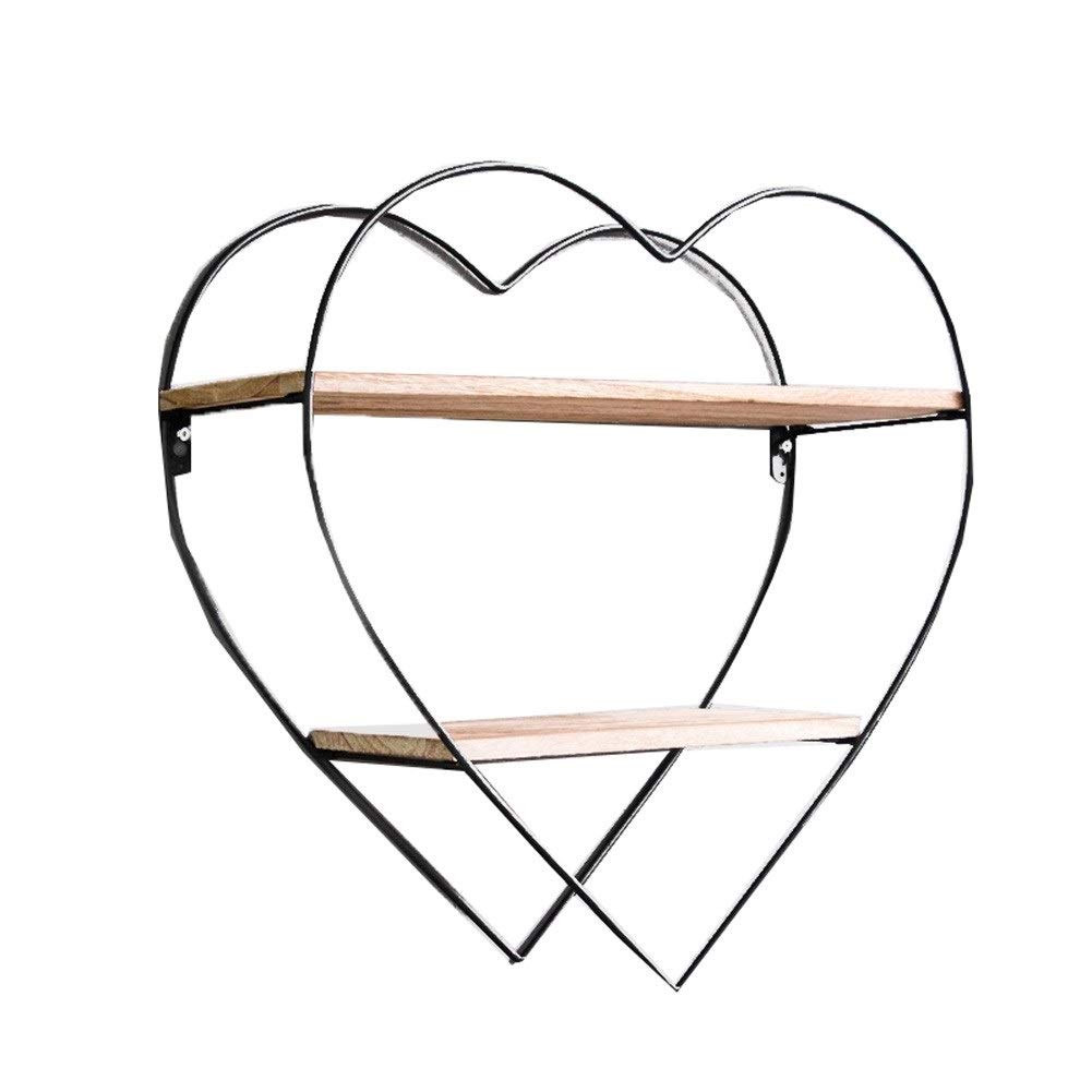LXING Floating Wall Shelf - Solid Wood Wall Mounted Shelf, Modern Industrial Bookshelf for Home Decor, Office & Living Room Storage (Heart Design) - Perfect for Displaying Books, Photos & Decorative Items