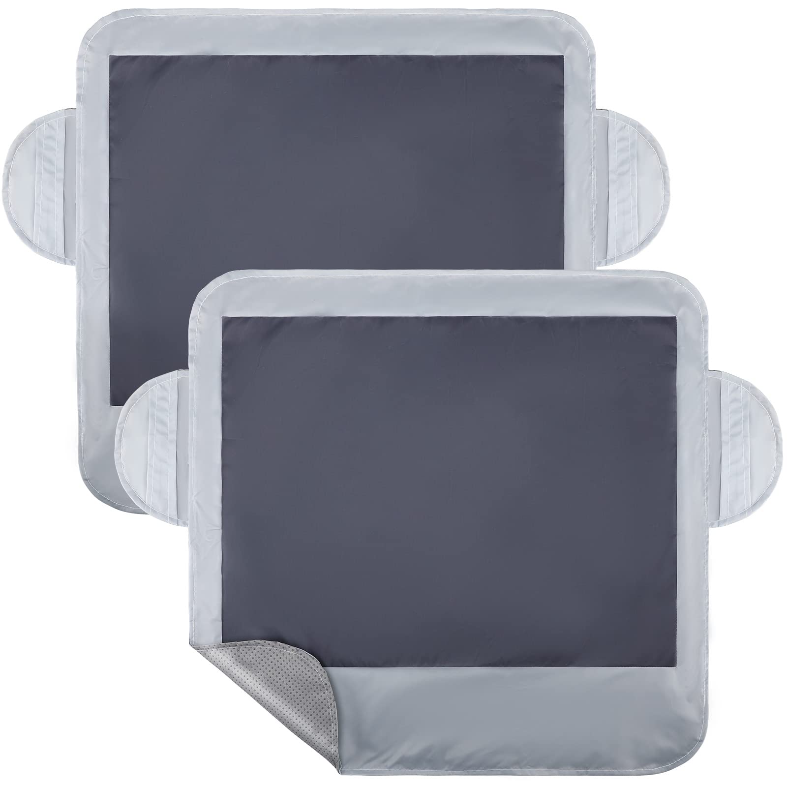 2 Pack Extra Large High Chair Covers - Gray Waterproof Dining Chair Protectors for Baby, Toddler & Infant - Replacement Booster Seat Covers for Home & Kitchen Use - Perfect for Mealtime, Feeding & Messy Play