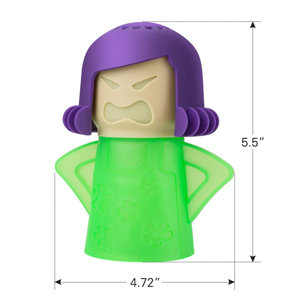 Angry Mama Microwave Cleaner - Steam Cleaner & Disinfectant for Kitchen, Uses Vinegar & Water to Remove Grease & Odors in Minutes | Green Microwave Steamer | Perfect for Deep Cleaning & Sanitizing Ovens