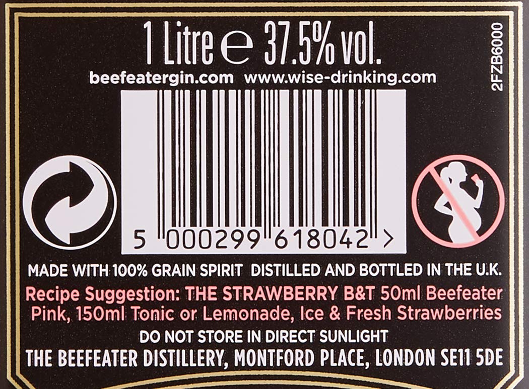 Beefeater Pink Strawberry Gin - 1000ml, 37.5% ABV - Premium London Dry Gin with Berry Fruitiness - Perfect for Cocktails, Gifts & Summer Parties