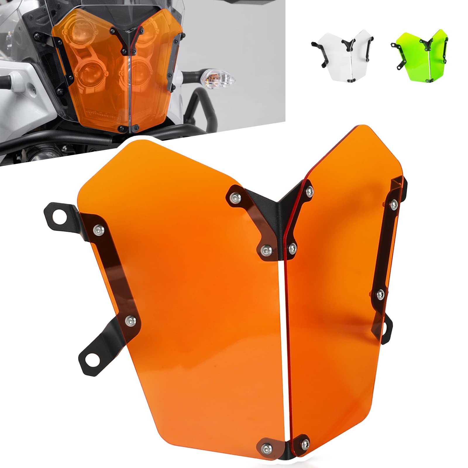 Tenere 700 Motorcycle Headlight Grill Guard - Durable Protective Cover for Yamaha Tenere 700/XTZ700/XTZ690/T7 (2019-2023) - Orange - Perfect for Off-Road Adventures & Trail Riding Protection