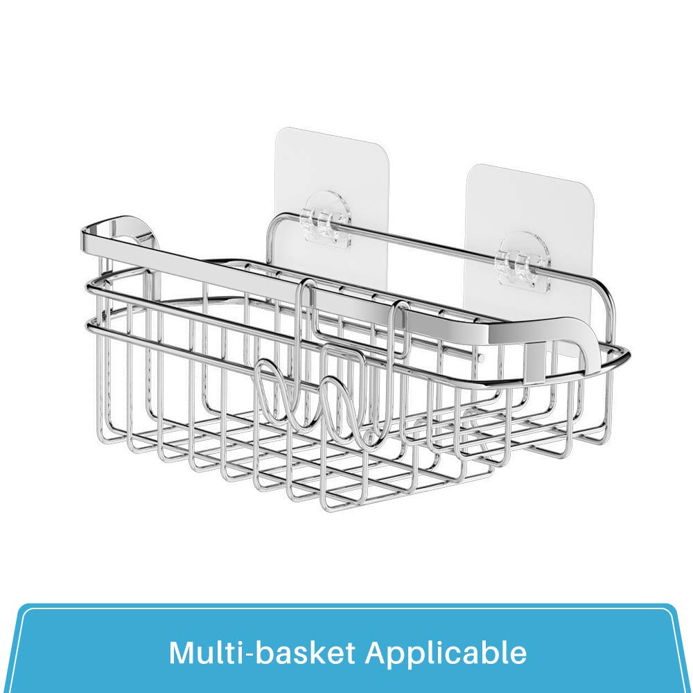 LUXEAR 6 Pack Reusable Transparent Adhesive Sticker for Shower Caddy, Bathroom Shelf, Kitchen Sink Caddy, Soap Dish Holder - No Glue, Easy to Clean, Perfect for Home & Office Organization