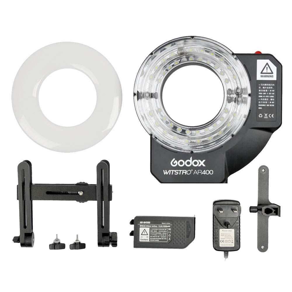 WITSTRO AR400 400Ws Portable Battery-Powered Ring Flash for DSLR Cameras - Perfect for Macro Photography, Portrait Shots & Studio Lighting