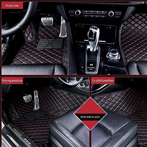 Premium Leather Car Floor Mats for BMW X2 F39 (2018) - Waterproof Full Coverage Floor Liners - Red Artificial Leather - Perfect for All-Weather Protection & Luxury Interior Upgrade