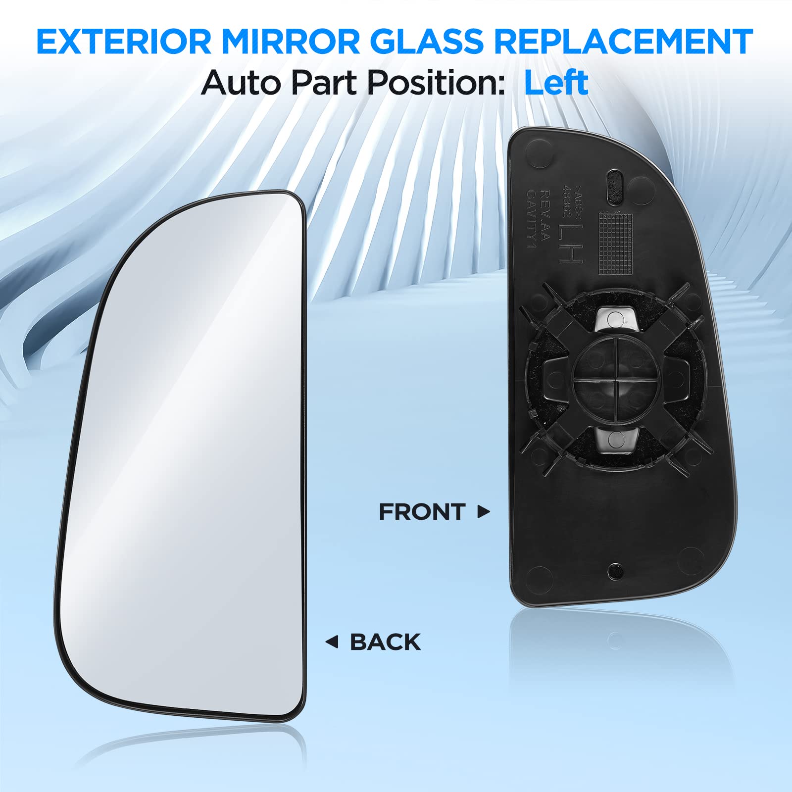 2010-2018 Dodge Ram 1500-5500 Left Side Lower Convex Mirror Glass Replacement with Rear Mounting Bracket | Compatible with Towing Mirrors | Driver Side Mirror Upgrade for Enhanced Visibility & Safety While Towing or Parking