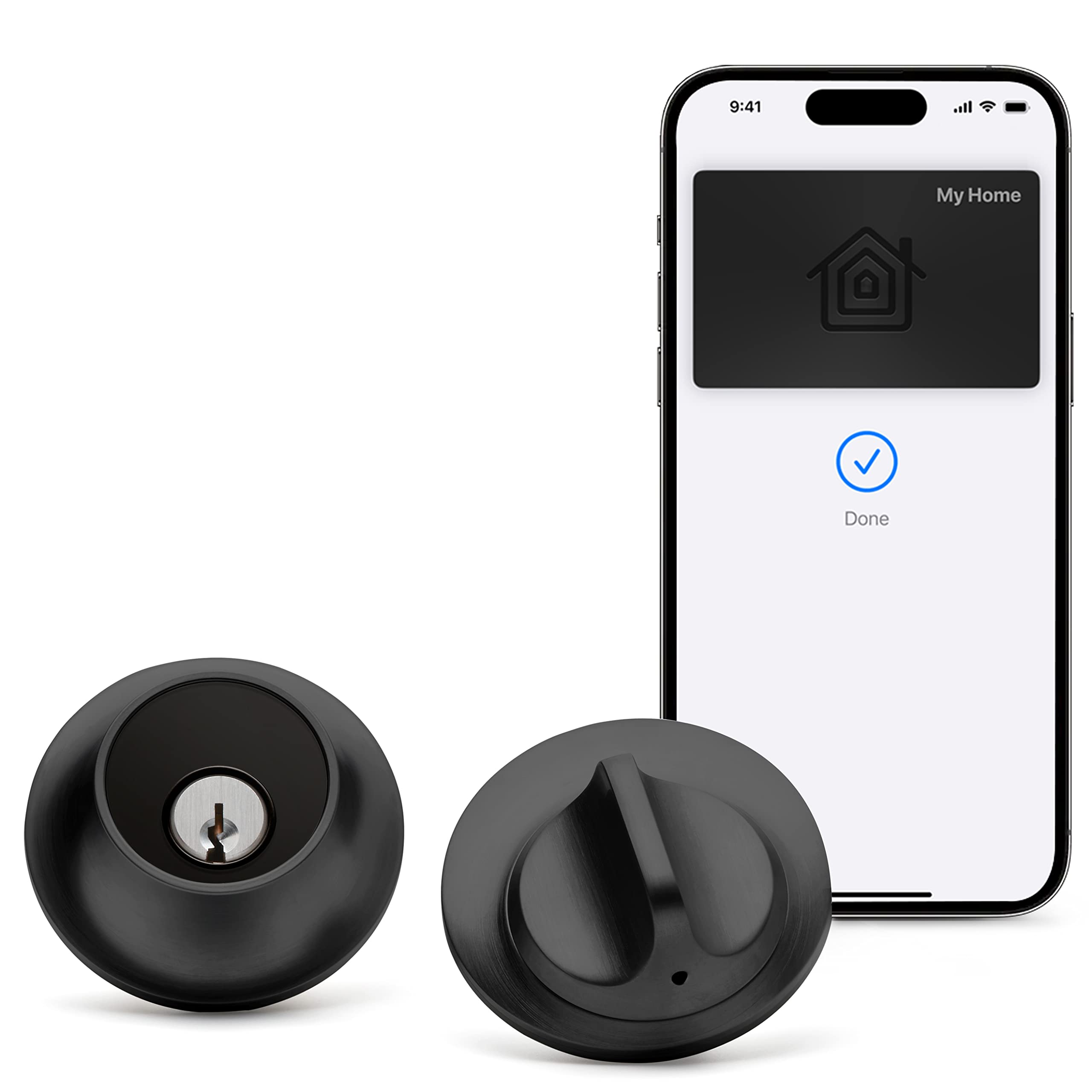 Level Lock+ Smart Deadbolt with Apple Home Key - Keyless Entry Smart Lock for iOS, Android & HomeKit - Includes Key Cards - Matte Black Finish - Perfect for Smart Homes & Secure Keyless Access