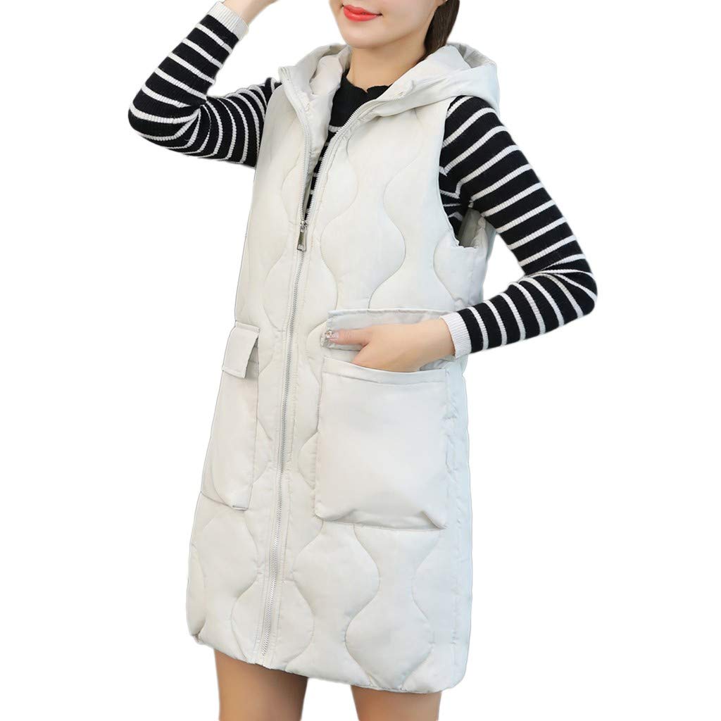 Women's Warm Hooded Jacket - Slim Fit Sleeveless Winter Vest with Zipper | Outdoor Activities, Casual Wear, Cold Weather Protection