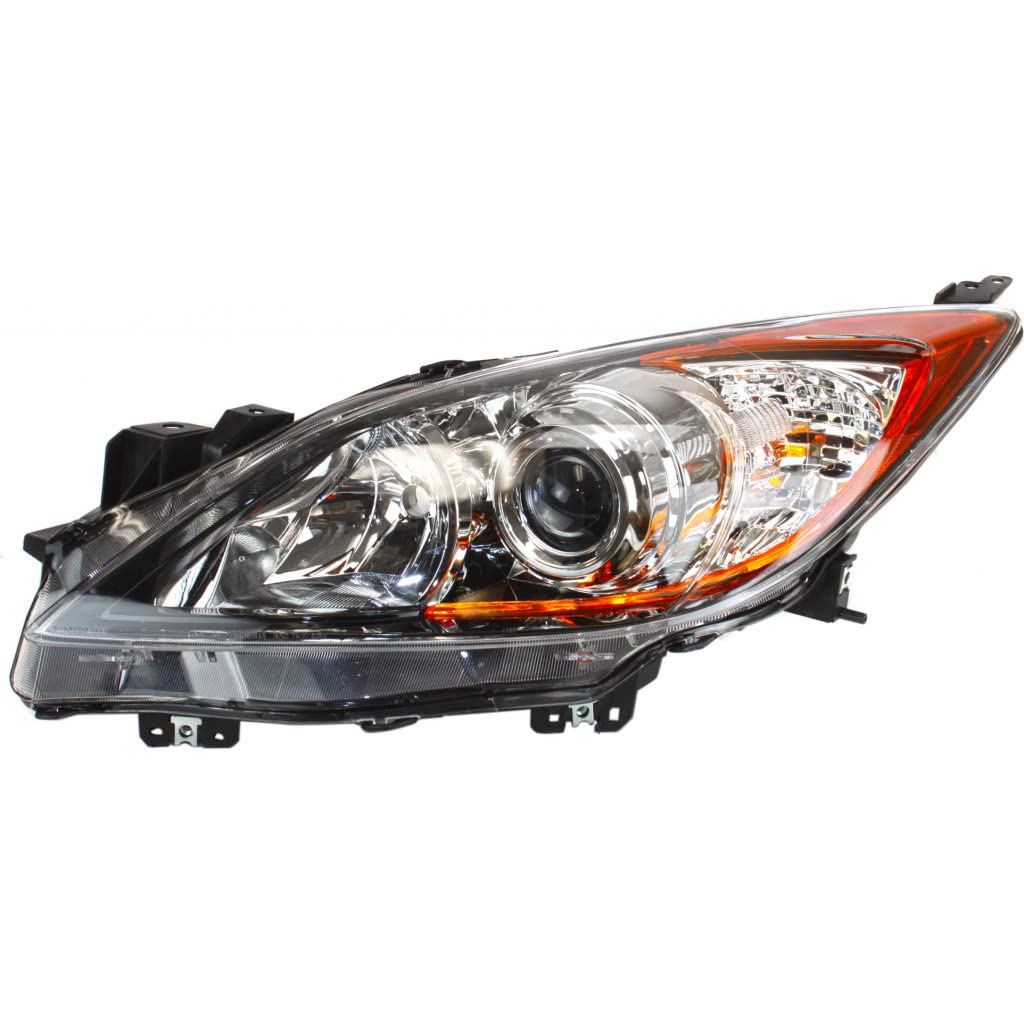 2012-2013 Mazda 3 Driver Side Headlight Assembly - DOT Certified Replacement with Bulbs (Fits MA2518143, 6-Speed Trim) | Perfect for Night Driving & Car Restoration Projects