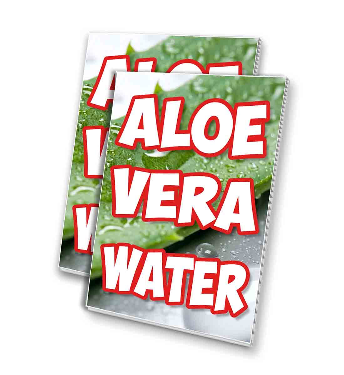 Aloe Vera Water 24x36 Inch 4mm Corrugated Plastic Sign Panel - Double Sided Graphics (Pack of 2) | Perfect for Outdoor Advertising, Store Displays & Event Signage