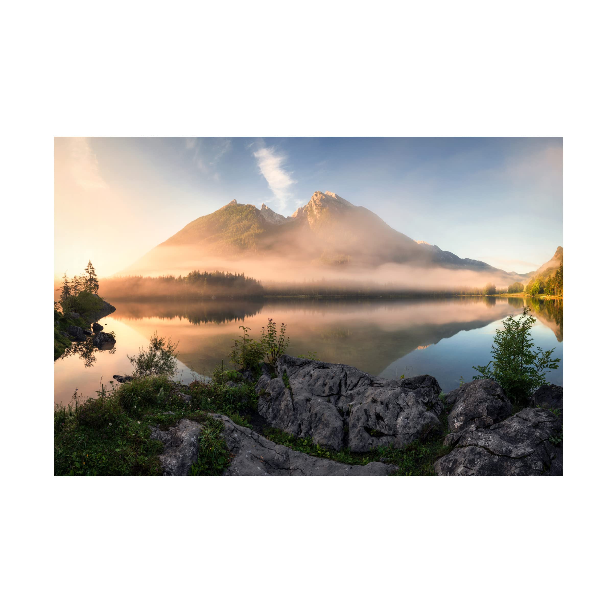 Daniel Gastager 'Golden Summer Morning In The Alps' Canvas Wall Art Print - Landscape Painting for Living Room, Bedroom & Office Decor