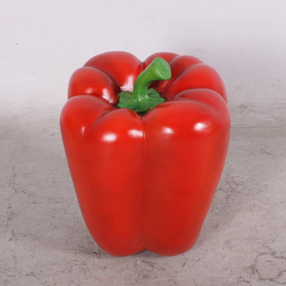 LM Treasures Large Red Bell Pepper Decorative Statue - Perfect for Kitchen Decor, Garden Ornament, and Home Accents