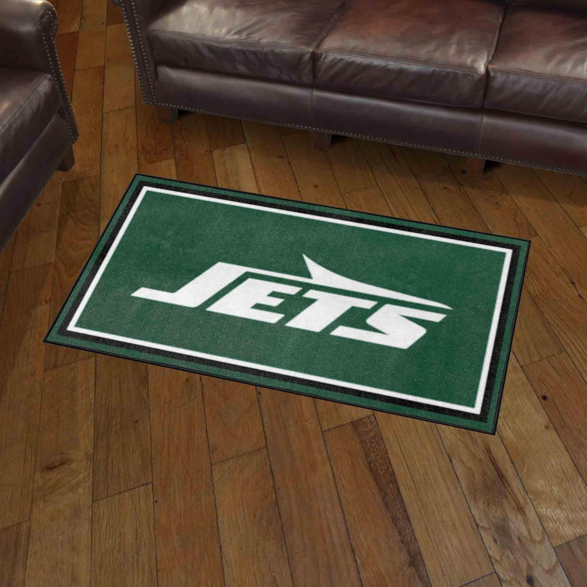 FANMATS 19879 NFL New York Jets 3ft x 5ft Plush Area Rug - Soft Sports Fan Rug for Living Room, Game Room & Tailgating | Home Decor & Team Spirit Accessory