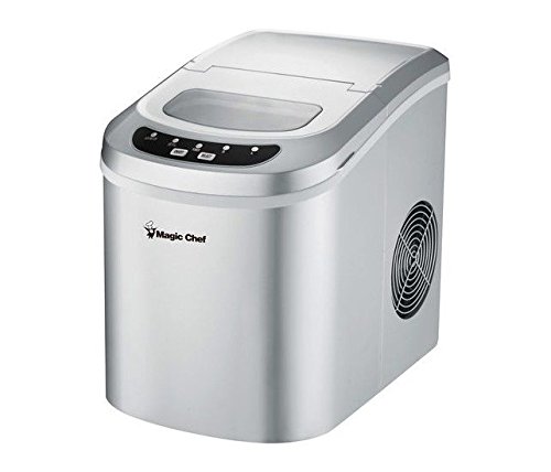 Magic Chef MCIM22SV Portable Countertop Ice Maker - Silver | Fast Ice Production, Compact Design | Perfect for Home, Office, RV & Outdoor Use (Ship from USA)