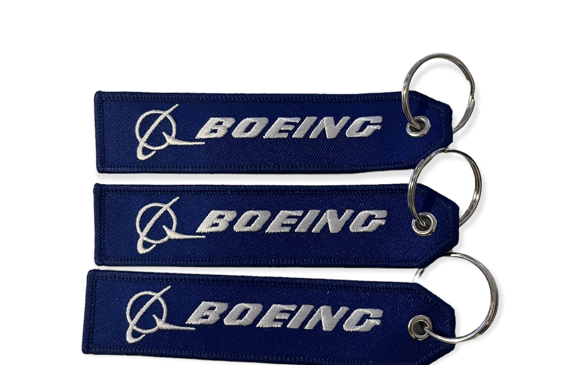 Boeing Airplane Keychain & Luggage Tag Set - 3 Pack with Airline Logo in Blue | Perfect for Travel Enthusiasts & Aviation Lovers