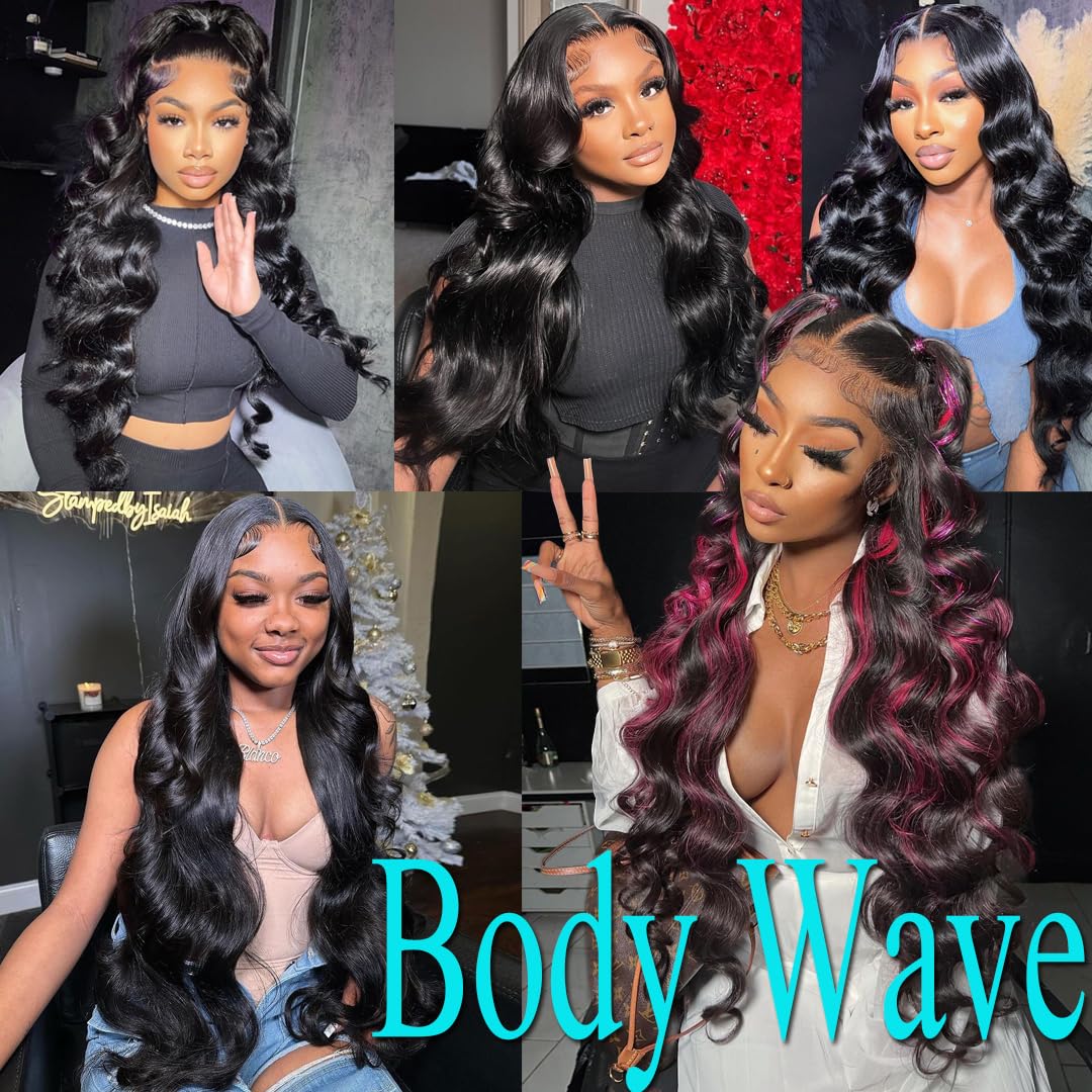 30 Inch 13x6 HD Lace Front Wigs Human Hair - 200% Density Pre-Plucked with Baby Hair | Glueless Frontal Wig for Black Women | Perfect for Daily Wear, Special Occasions & Protective Styling