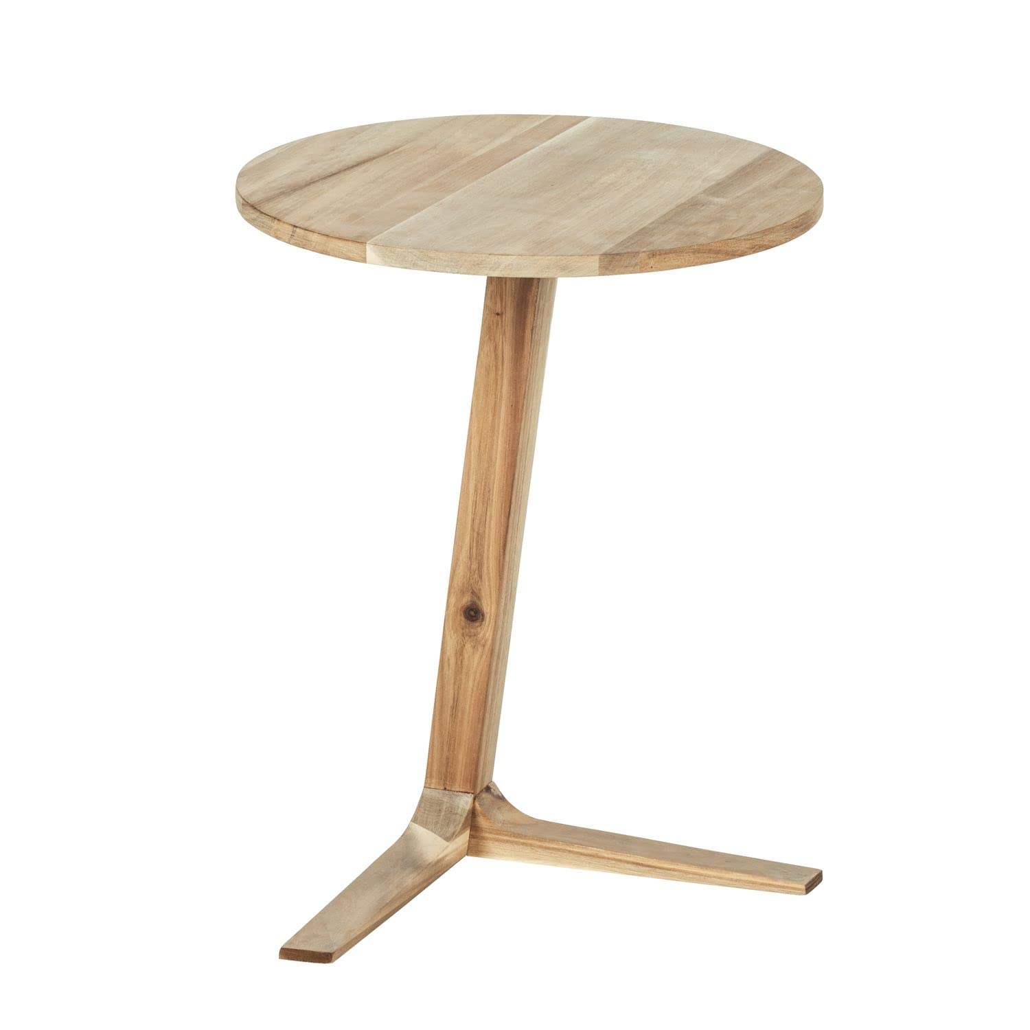 WENKO Acina Round Coffee Table - FSC Certified Acacia Wood Side Table, Bedside Table, or Decorative Shelf with Single Leg Design, 40 x 50 cm - Perfect for Living Room, Bedroom, or Office Decor