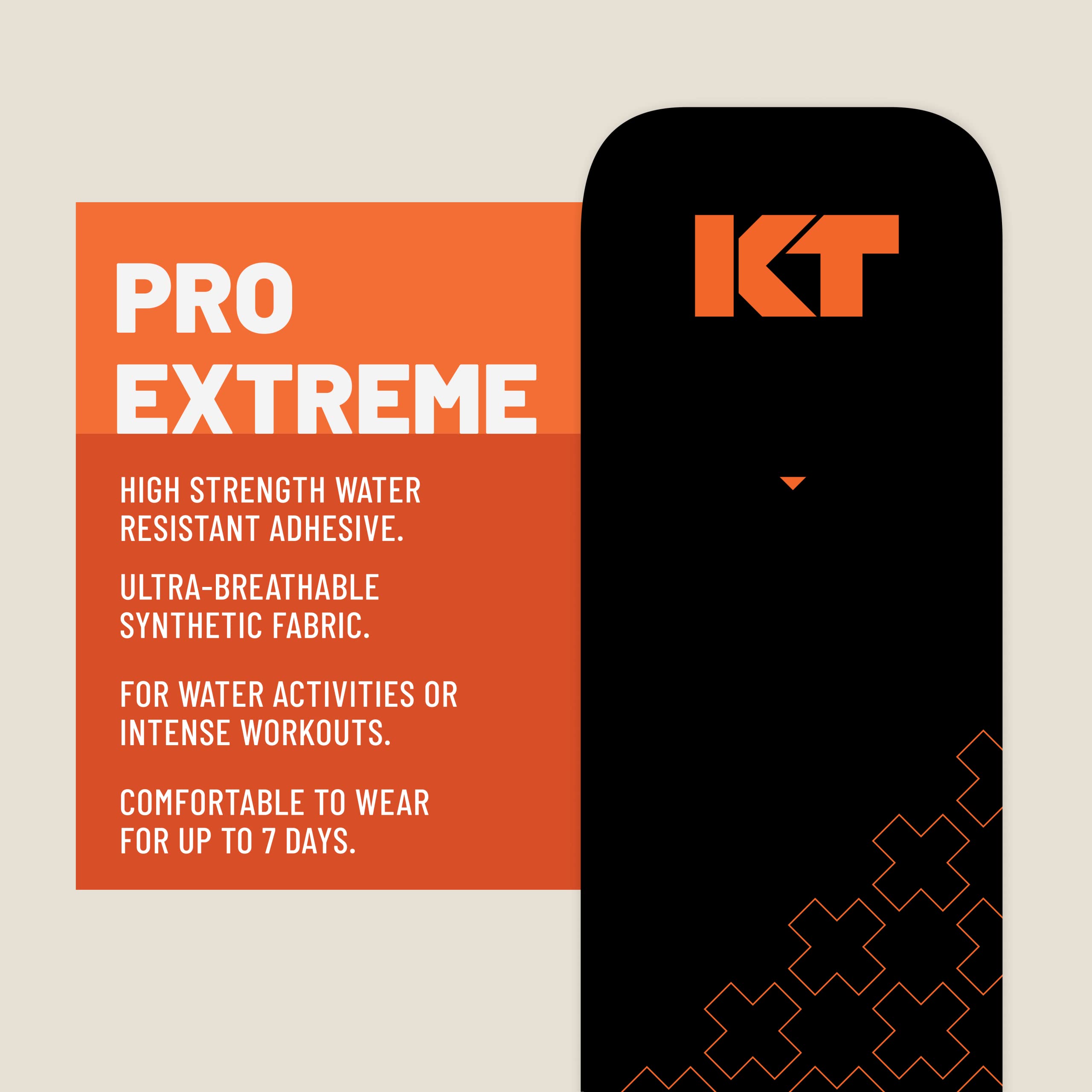 KT Tape Pro Extreme Synthetic Kinesiology Athletic Tape - 20 Precut Strips (10 Inch) for Sports Injuries, Muscle Support & Pain Relief - Ideal for Running, CrossFit, Gym & Physical Therapy
