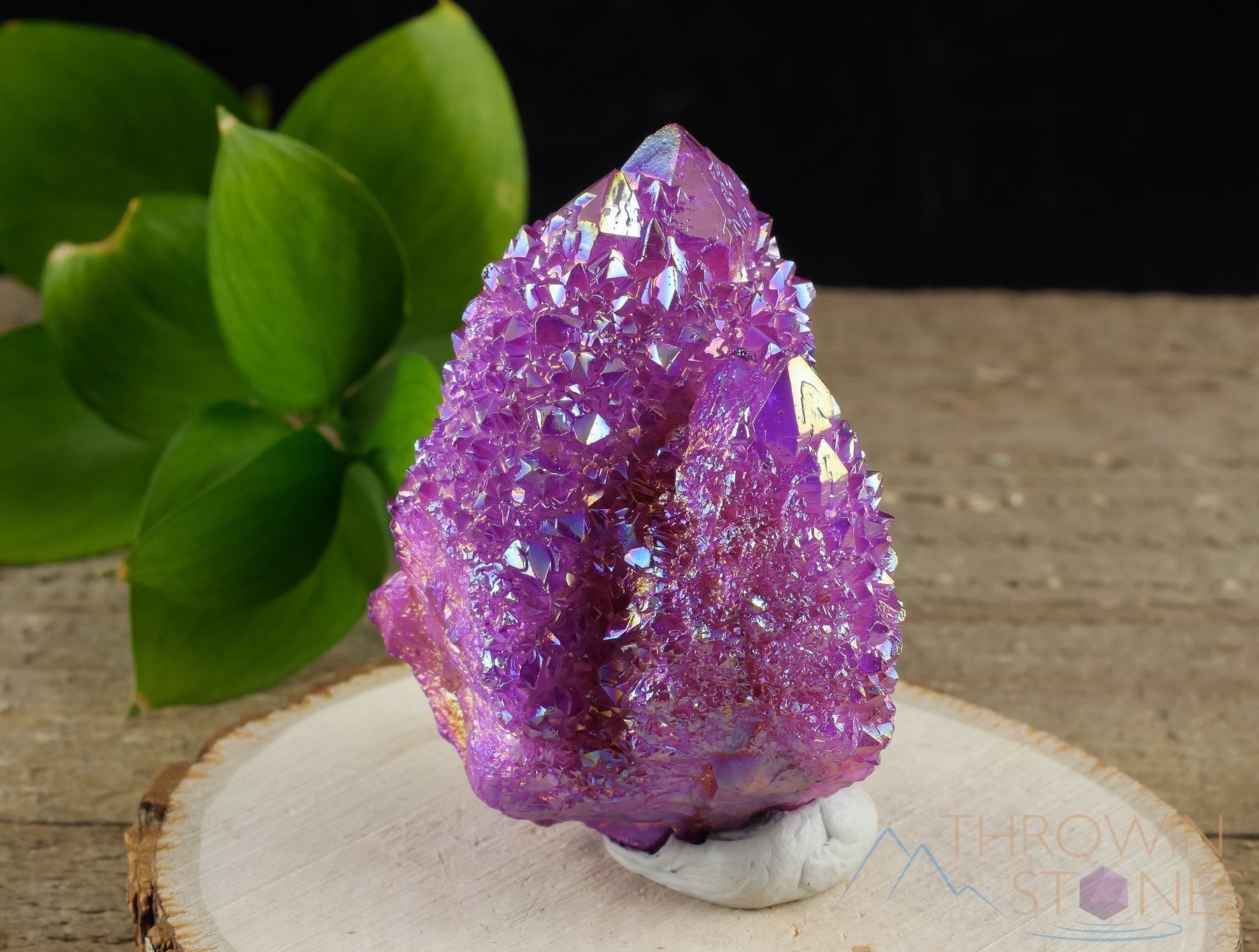 Natural Aura Quartz Crystal Cluster - Ruby Pink Rainbow Quartz for Healing & Metaphysical Use | Spiritual Decor, Meditation & Home Decoration (R0608)