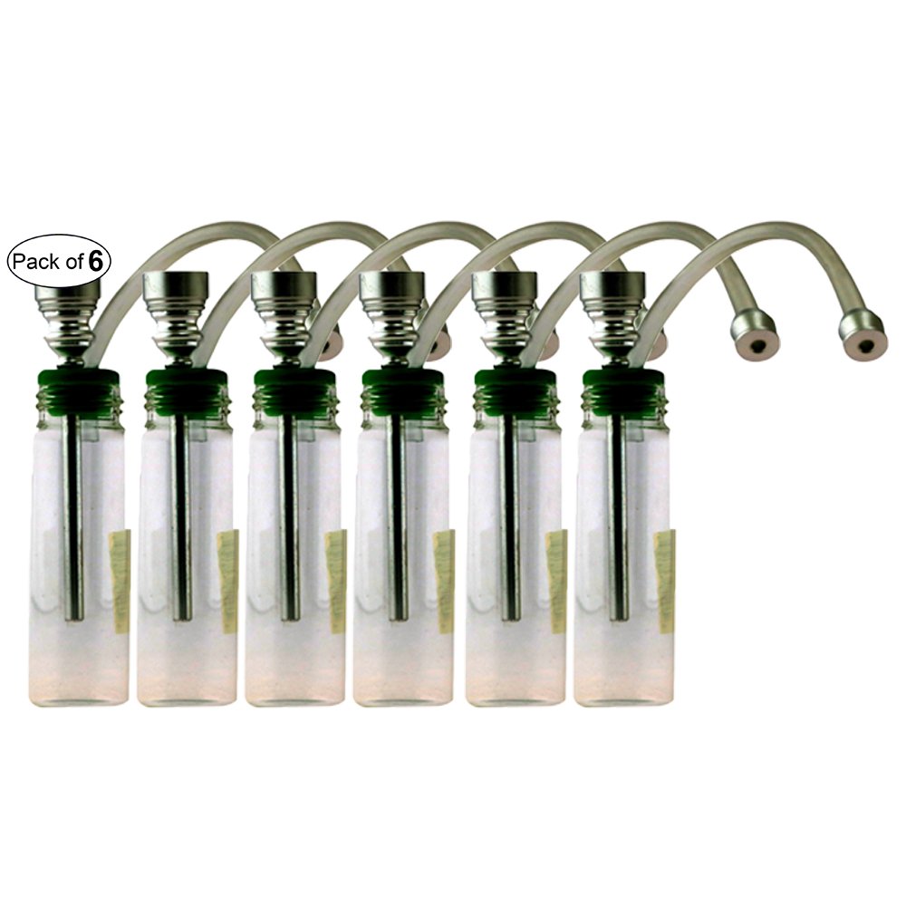 Premium Clear & Green Glass Smoke Pipes (6-Pack) - Perfect for Herbal Blends, Tobacco, and Relaxation at Home or Outdoors