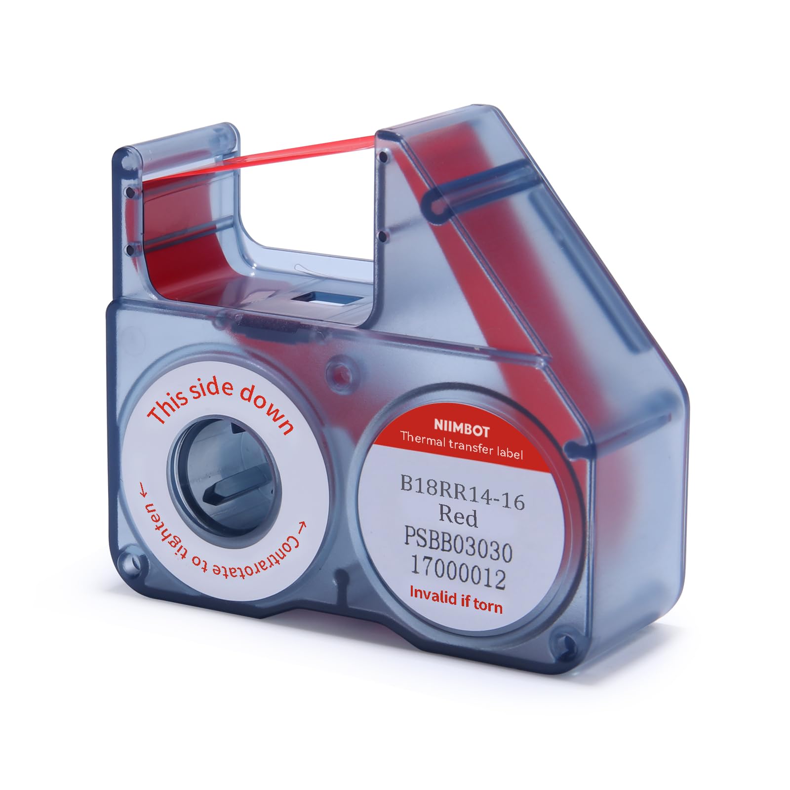 NIIMBOT Compatible Labeling Ribbon - Replacement Refill Tapes for B18 Thermal Transfer Label Printer - Clear Printing, Long Storage Time, 16 Meters, Red - Perfect for Shipping Labels, Inventory Management & Retail Packaging