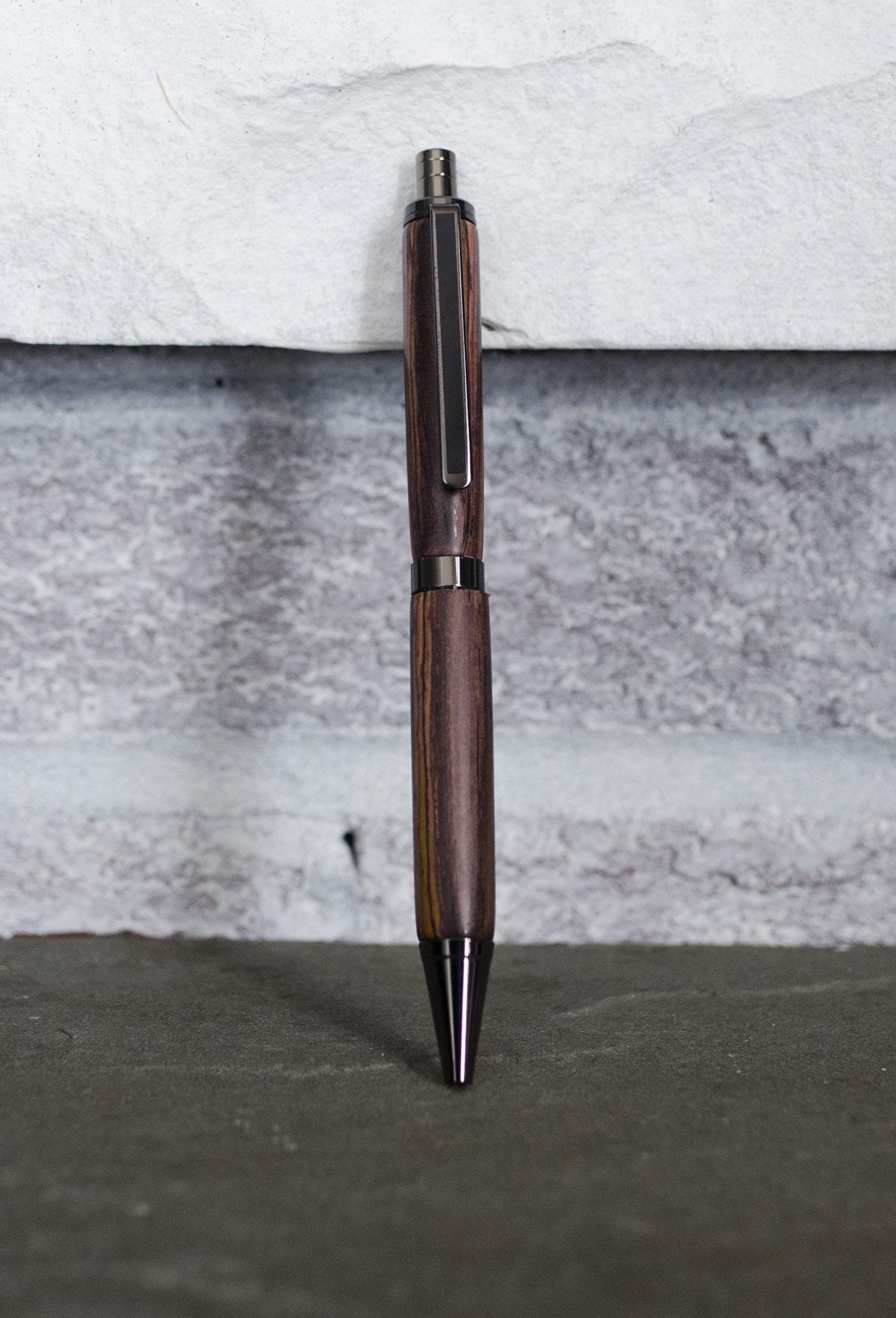 Premium Handcrafted Cocobolo & Black Gel Pen - Smooth Writing for Office, School & Gifts - Elegant Wooden Pen for Professionals & Students