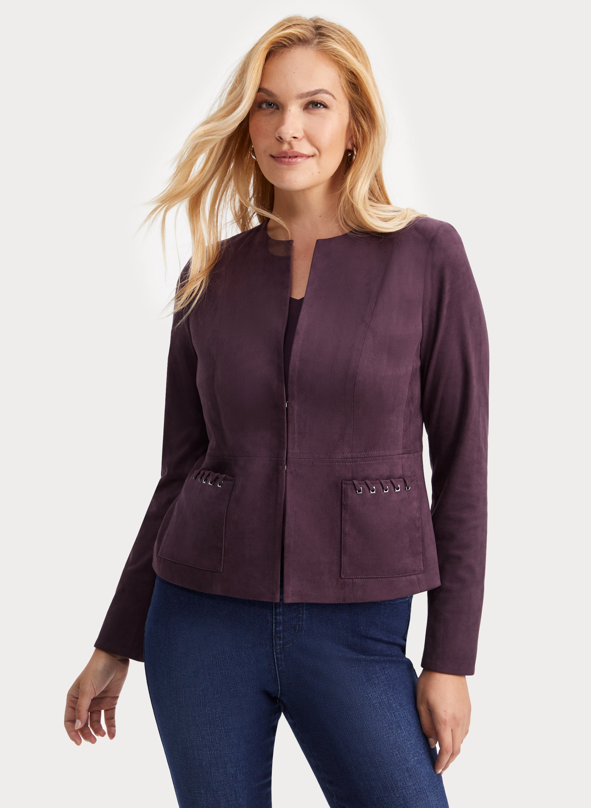 Stylish Faux Suede Jacket for Women - Trendy Vegan Leather Outerwear - Perfect for Fall, Winter & Casual Outings