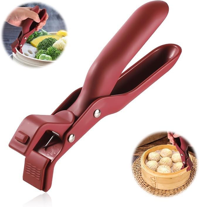 DREWIT STAR Anti-Scald Bowl Holder Clip - Heat-Resistant Kitchen Gripper for Hot Bowls, Plates & Pans - Secure Tongs Clamp for Safe Cooking & Serving - Perfect for Baking, Meal Prep & Dining
