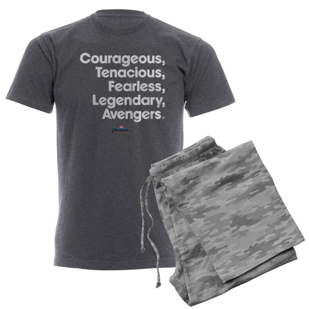 Avengers Slogan Men's Pajama Set - Soft Charcoal Lounge Pants for Marvel Fans | Perfect for Movie Nights & Superhero Themed Sleepovers